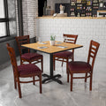 Mahogany Wood Chair-Burg Vinyl