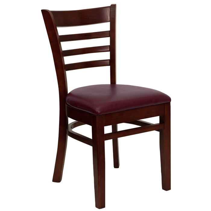 Mahogany Wood Chair-Burg Vinyl