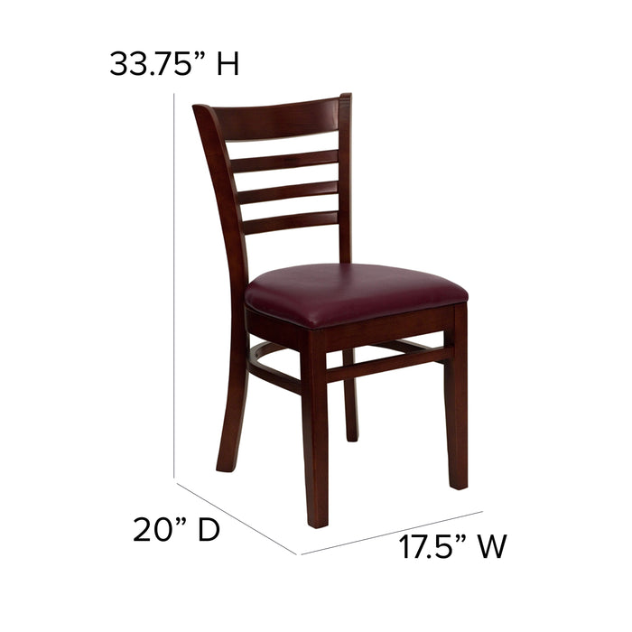 Mahogany Wood Chair-Burg Vinyl