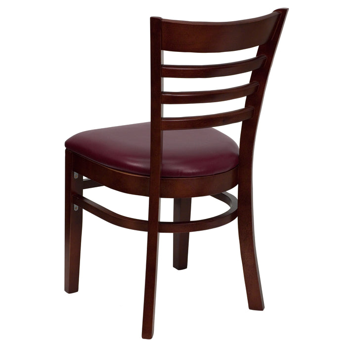 Mahogany Wood Chair-Burg Vinyl