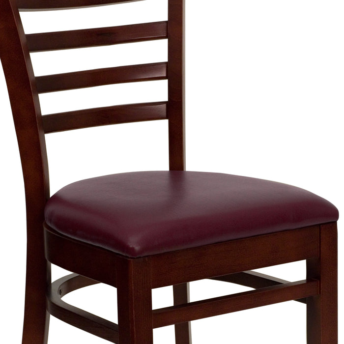 Mahogany Wood Chair-Burg Vinyl