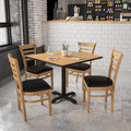 Natural Wood Chair-Blk Vinyl