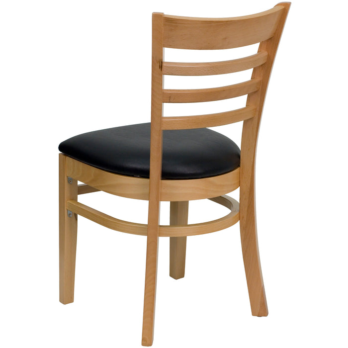 Natural Wood Chair-Blk Vinyl