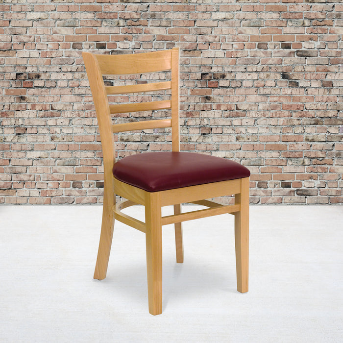 Natural Wood Chair-Burg Vinyl