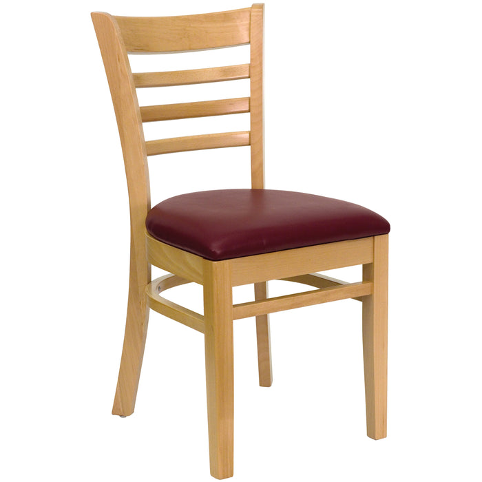 Natural Wood Chair-Burg Vinyl