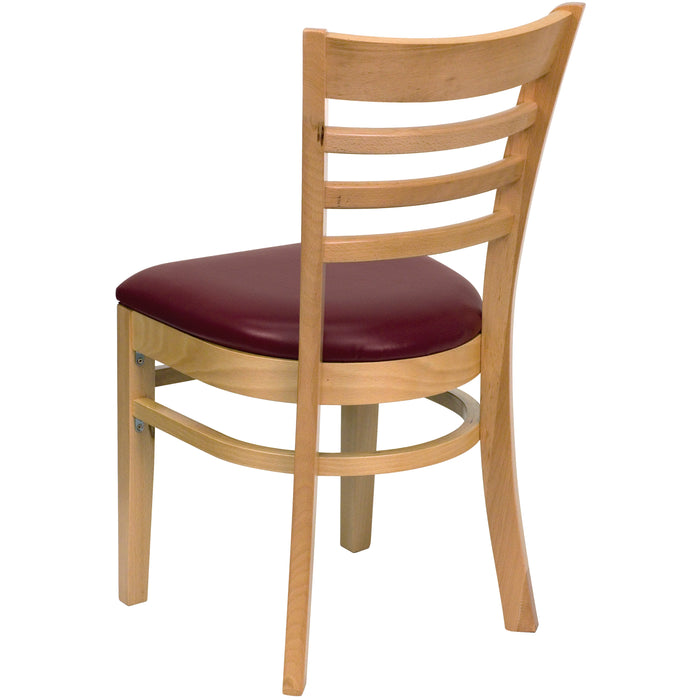 Natural Wood Chair-Burg Vinyl