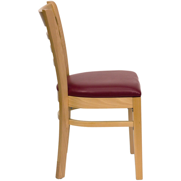 Natural Wood Chair-Burg Vinyl
