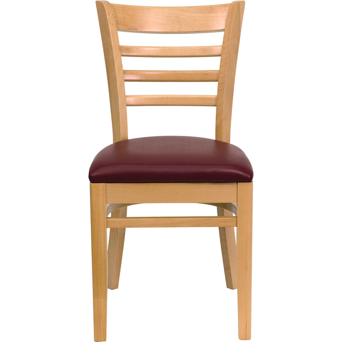 Natural Wood Chair-Burg Vinyl