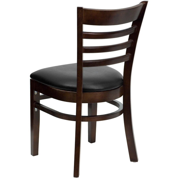 Walnut Wood Chair-Blk Vinyl