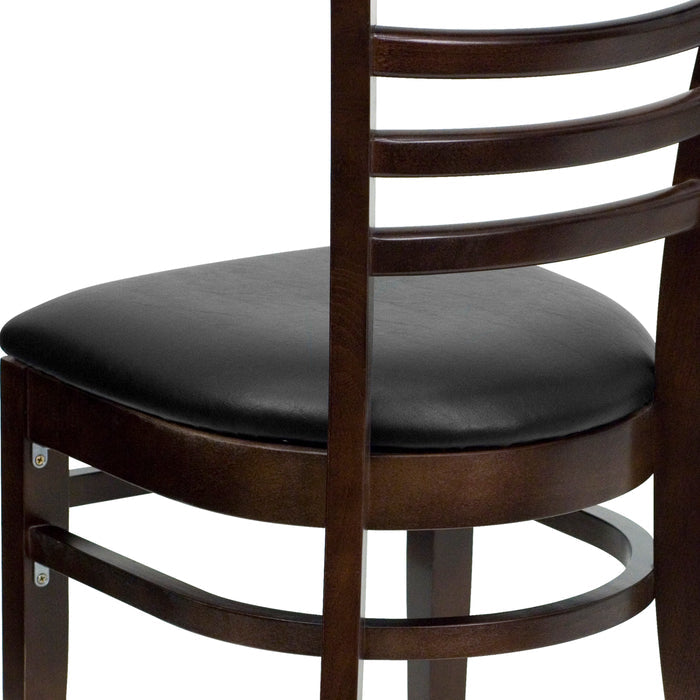 Walnut Wood Chair-Blk Vinyl