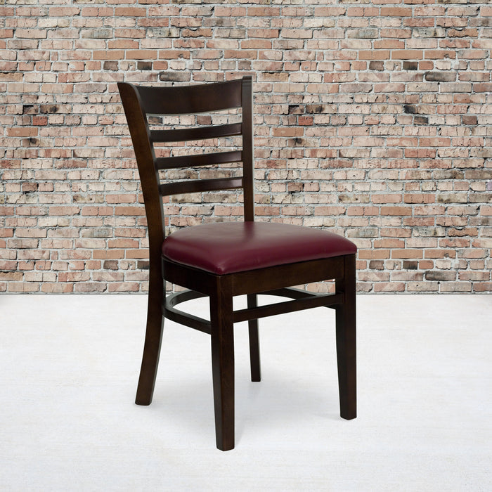 Walnut Wood Chair-Burg Vinyl