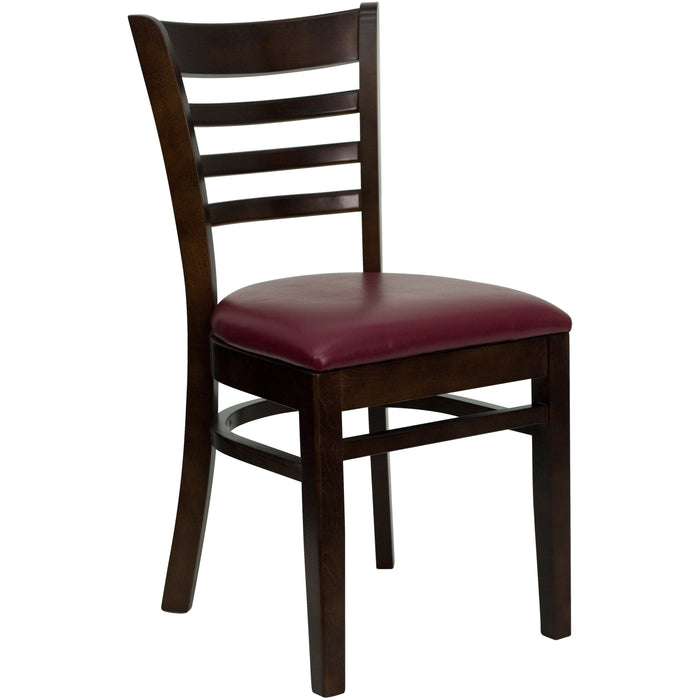 Walnut Wood Chair-Burg Vinyl