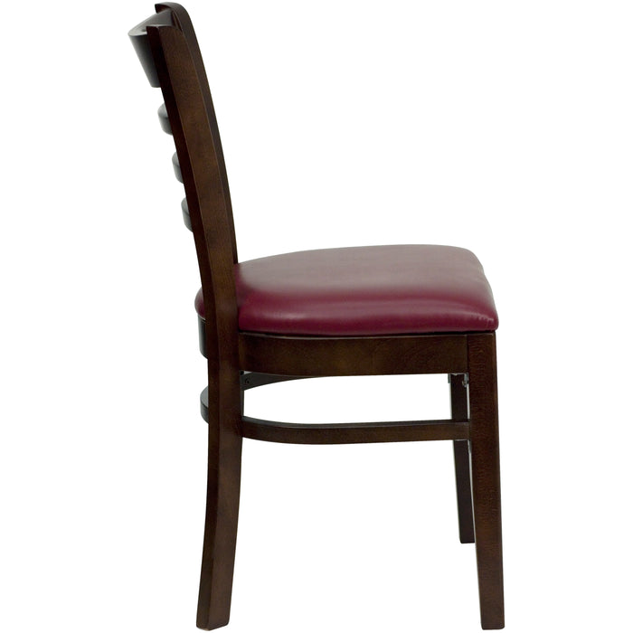 Walnut Wood Chair-Burg Vinyl
