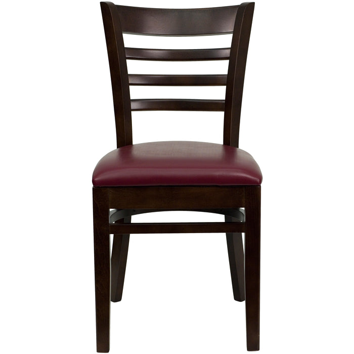 Walnut Wood Chair-Burg Vinyl