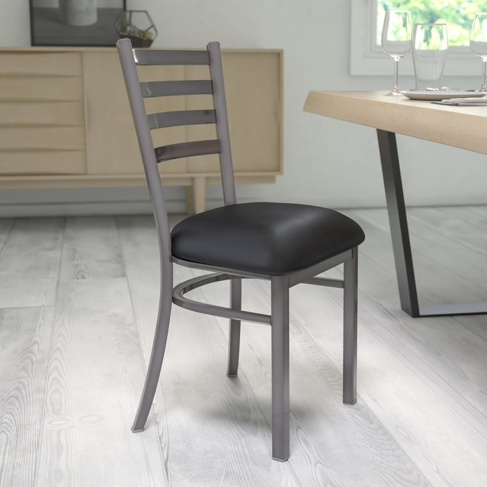 Clear Ladder Chair-Black Seat