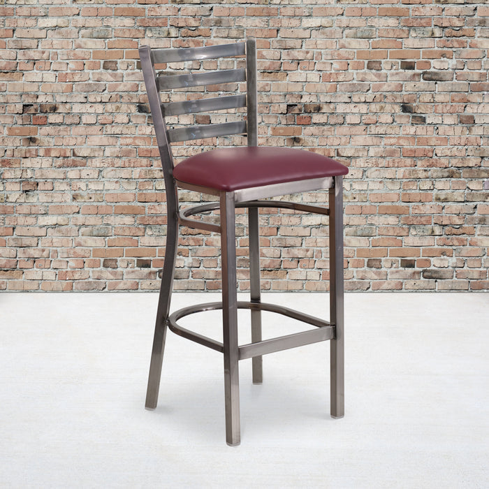 Clear Ladder Stool-Burg Seat