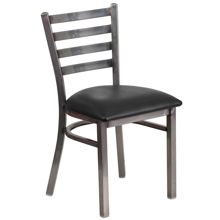 Clear Ladder Chair-Black Seat