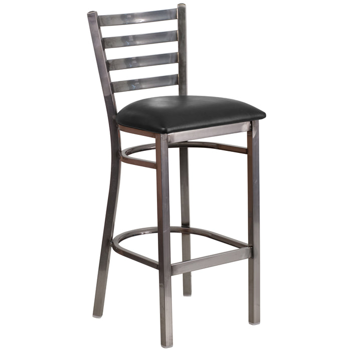 Clear Ladder Stool-Black Seat