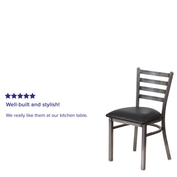 Clear Ladder Chair-Black Seat