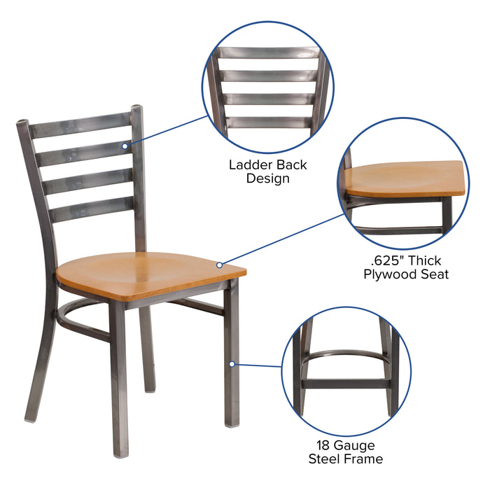 Clear Ladder Chair-Nat Seat