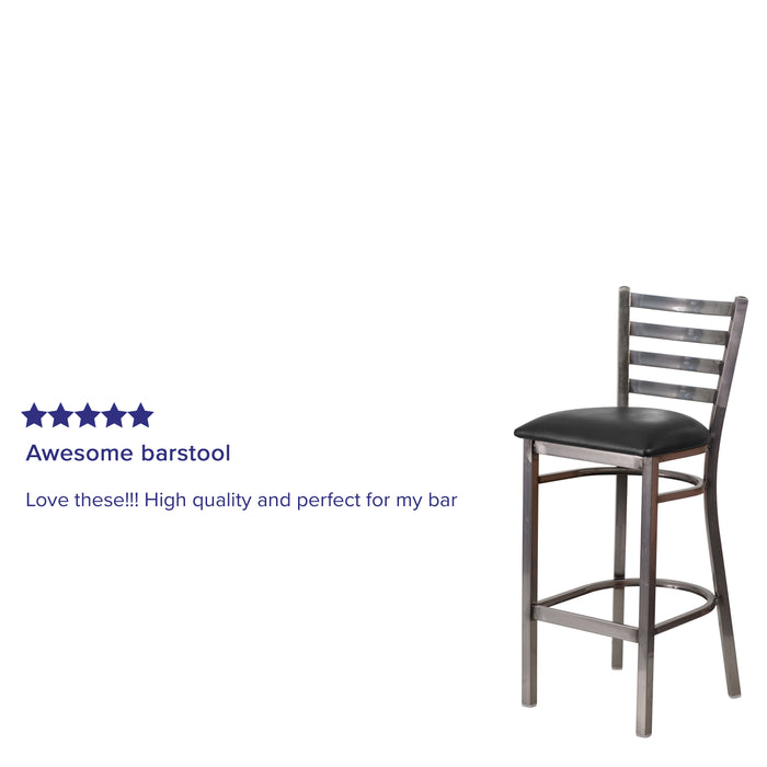Clear Ladder Stool-Black Seat