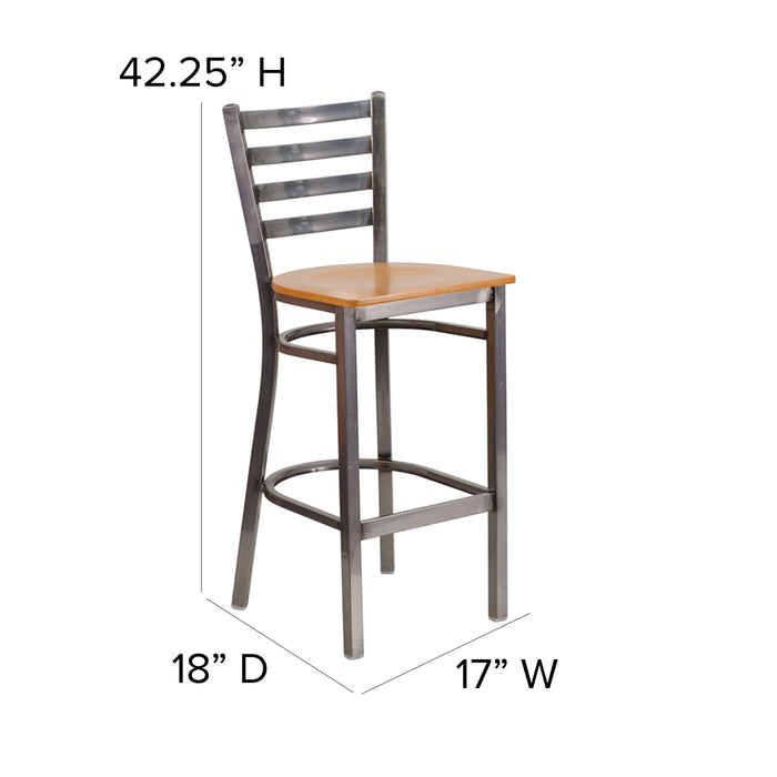 Clear Ladder Stool-Nat Seat
