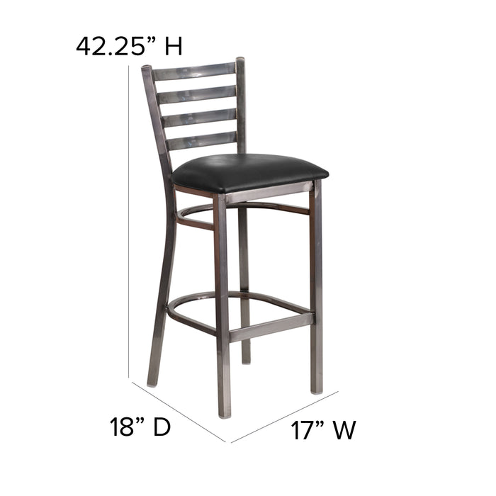 Clear Ladder Stool-Black Seat