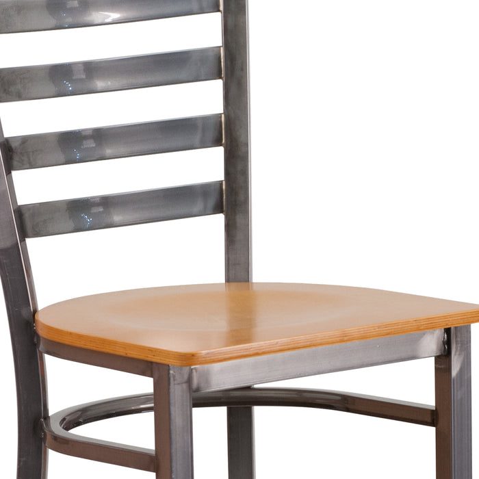 Clear Ladder Stool-Nat Seat