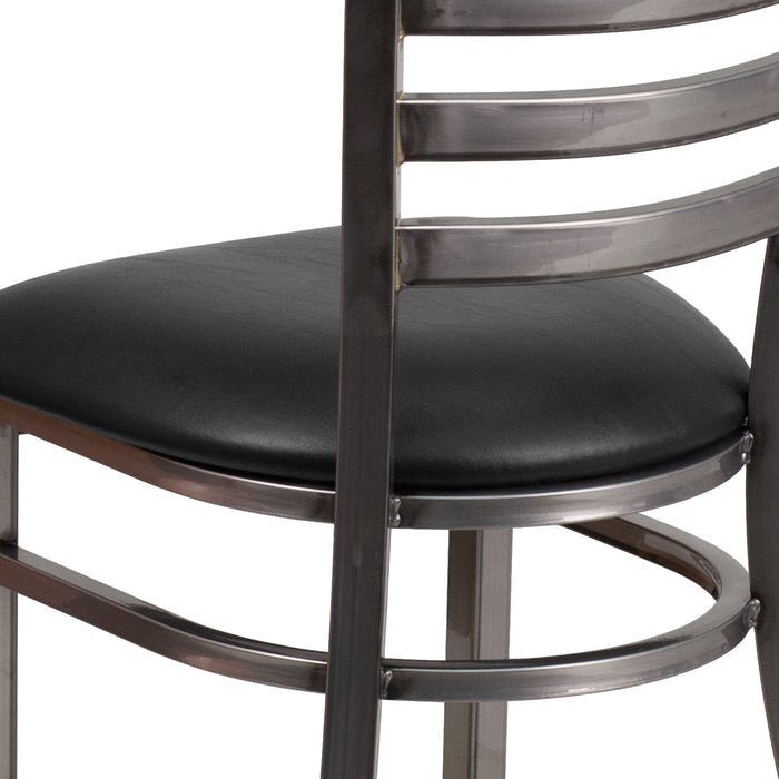 Clear Ladder Chair-Black Seat
