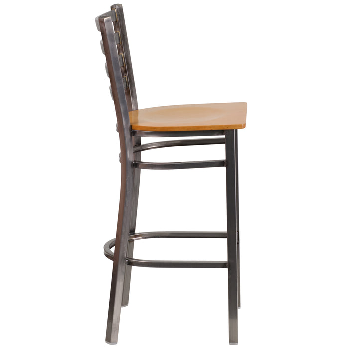 Clear Ladder Stool-Nat Seat