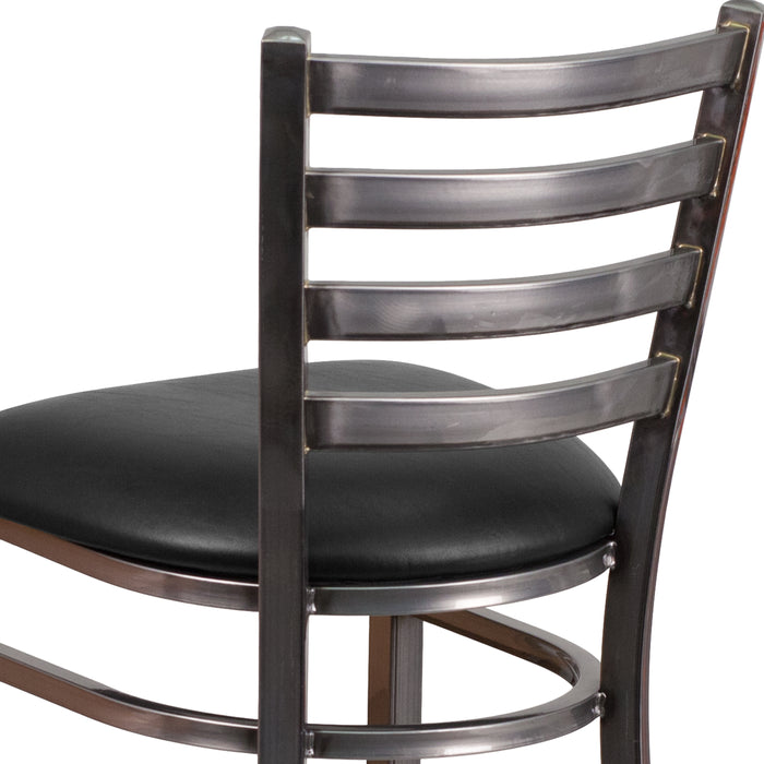 Clear Ladder Stool-Black Seat