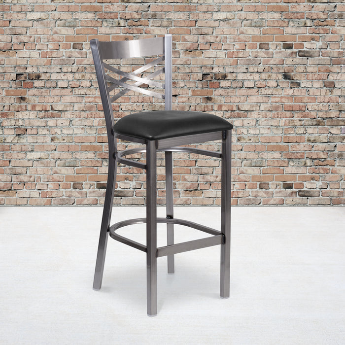 Clear X Stool-Black Seat