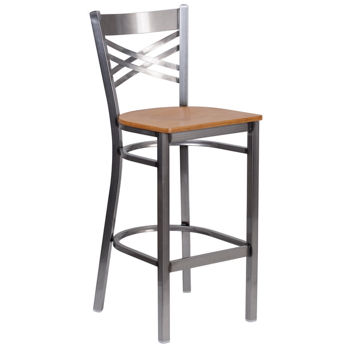 Clear X Stool-Nat Seat