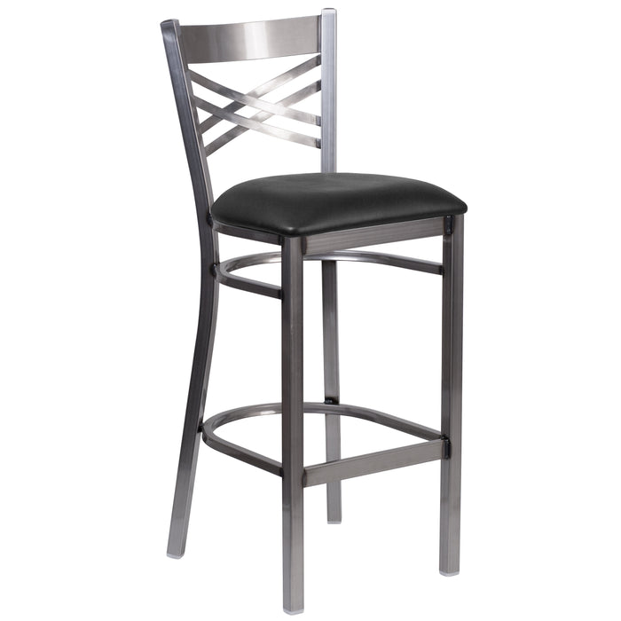 Clear X Stool-Black Seat