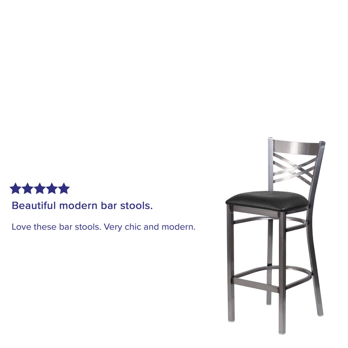 Clear X Stool-Black Seat
