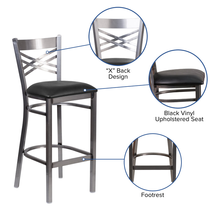 Clear X Stool-Black Seat