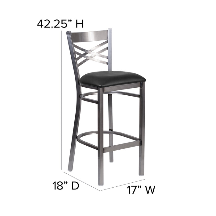 Clear X Stool-Black Seat