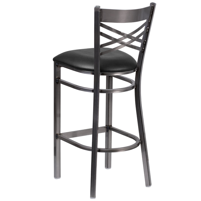 Clear X Stool-Black Seat