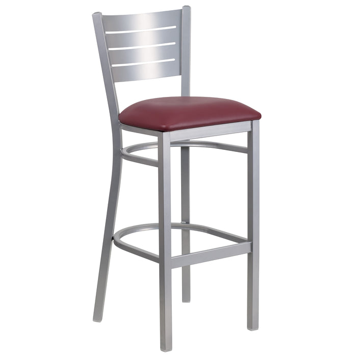 Silver Slat Stool-Burg Seat