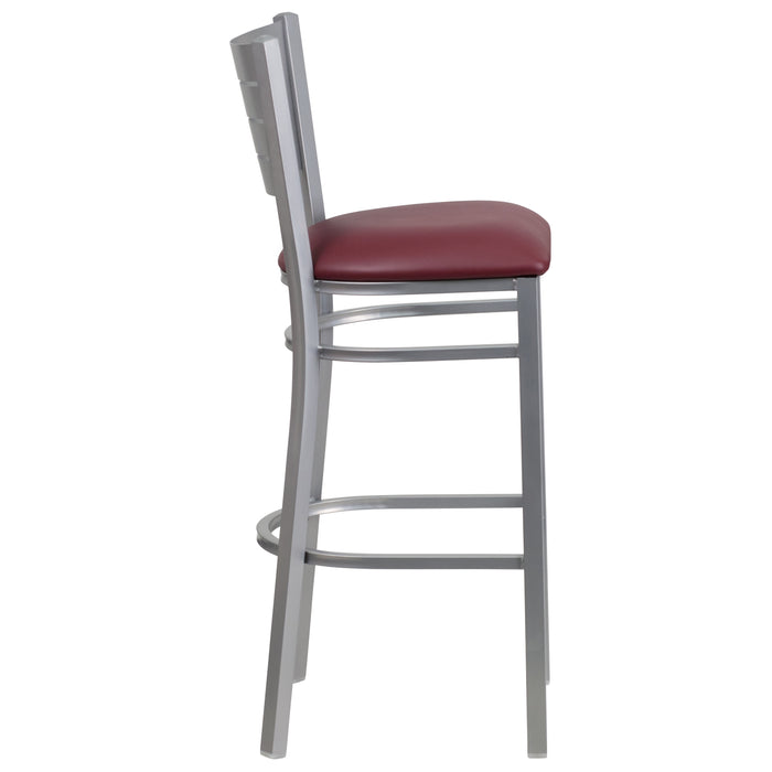 Silver Slat Stool-Burg Seat