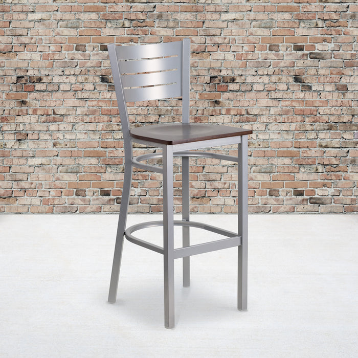 Silver Slat Stool-Wal Seat