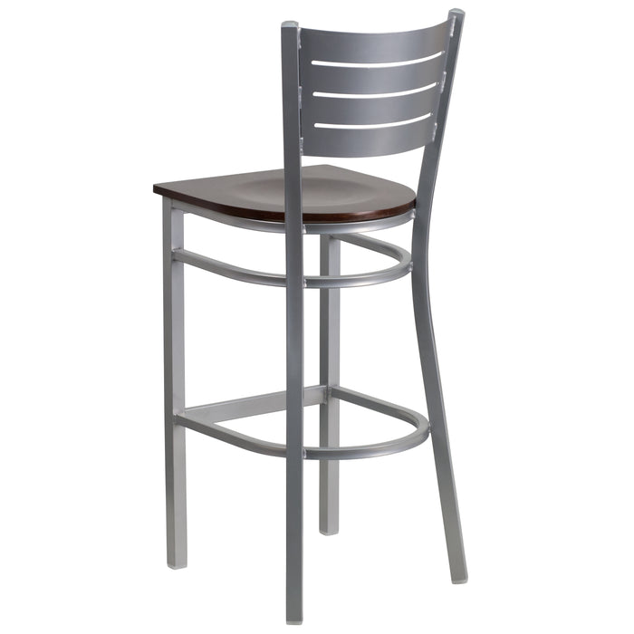 Silver Slat Stool-Wal Seat