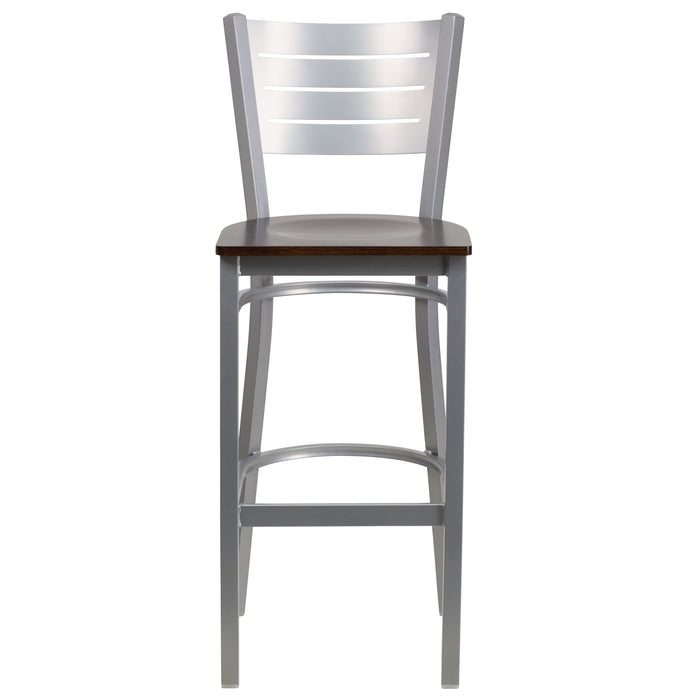 Silver Slat Stool-Wal Seat