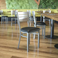 Silver Slat Chair-Black Seat