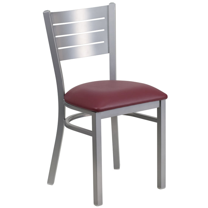 Silver Slat Chair-Burg Seat