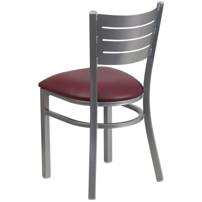 Silver Slat Chair-Burg Seat