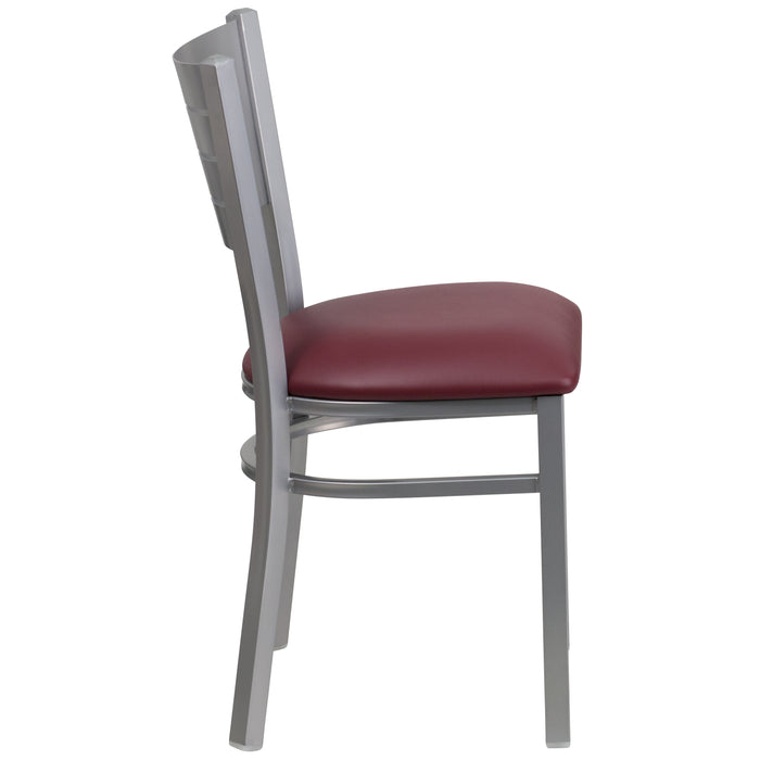 Silver Slat Chair-Burg Seat