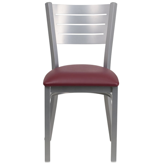 Silver Slat Chair-Burg Seat