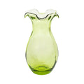 Hibiscus Glass Green Vertical Fluted Small Vase