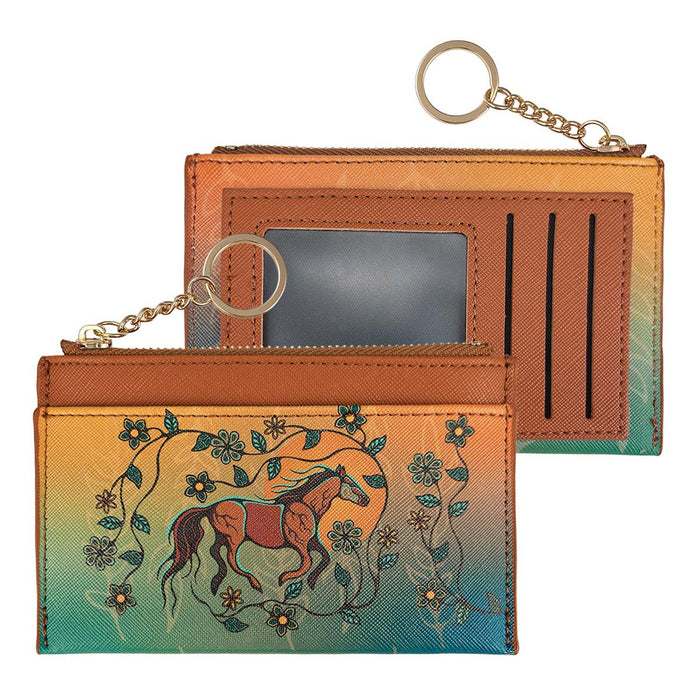 Horse (Bebezhigooganzhii) Zippered Card Wallet by Ojibwe artist Storm Angeconeb indigenous art gift by Storm Angeconeb Canada